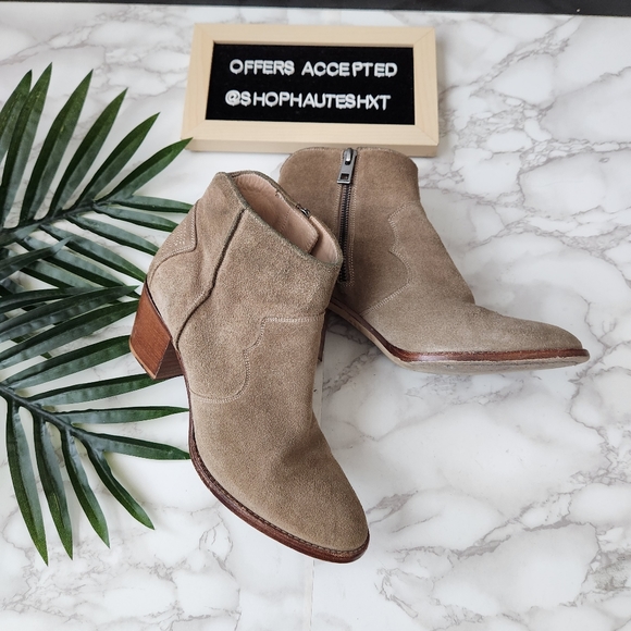 Zadig & Voltaire Molly Suede Western Style Booties - Picture 5 of 7